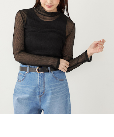 SHIPS Colors:〈手洗い可能〉シアー クレープ ハイネック インナー