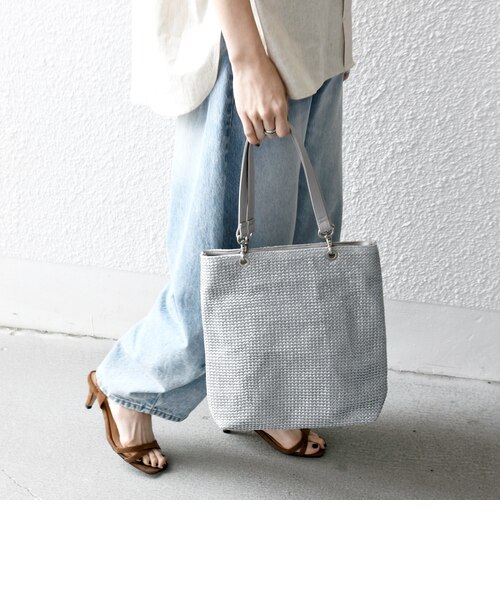 SHIPS any: スクエア メッシュ ハンドル トート バッグ 26SS｜シップス