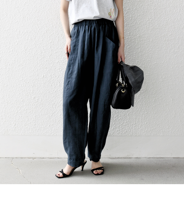 SHIPS any:〈洗濯機可能〉リネン ミックス コクーン イージー パンツ