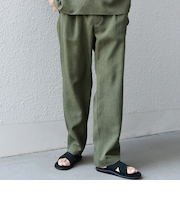 SHIPS any:〈洗濯機可能〉リネンライク セミワイド パンツ(セットアップ対応) 25SS◇