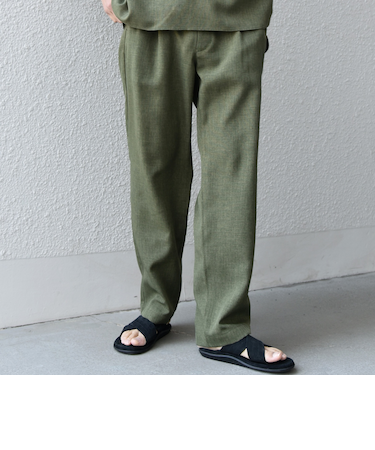 SHIPS any:〈洗濯機可能〉リネンライク セミワイド パンツ(セットアップ対応) 25SS◇