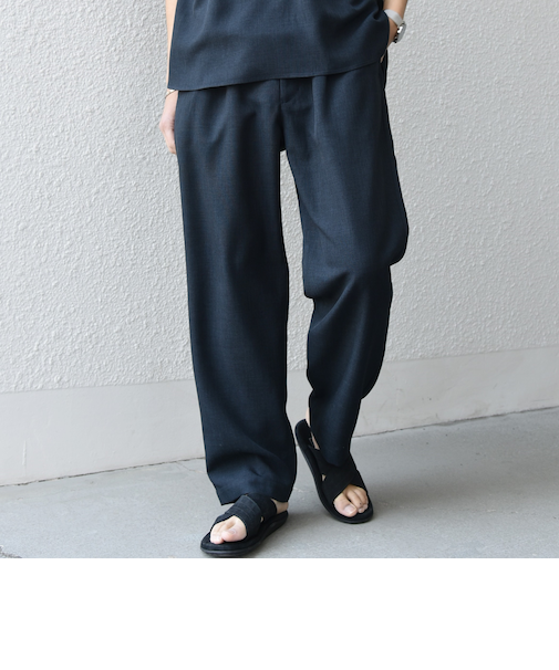 SHIPS any:〈洗濯機可能〉リネンライク セミワイド パンツ(セットアップ対応) 25SS◇