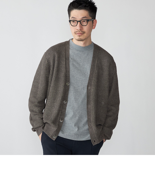 SHIPS: サンフェード リネン Vネック カーディガン｜シップスの通販