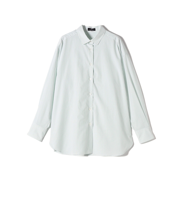 SHIPS Primary Navy Label:コットン タイプライター ビッグ シャツ