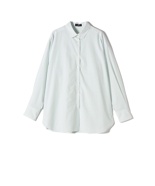 SHIPS Primary Navy Label:コットン タイプライター ビッグ シャツ