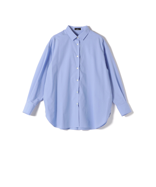 SHIPS Primary Navy Label:コットン タイプライター ビッグ シャツ