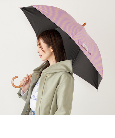 a.s.s.a:ストライプ 傘 (晴雨兼用・親骨55cm)◇