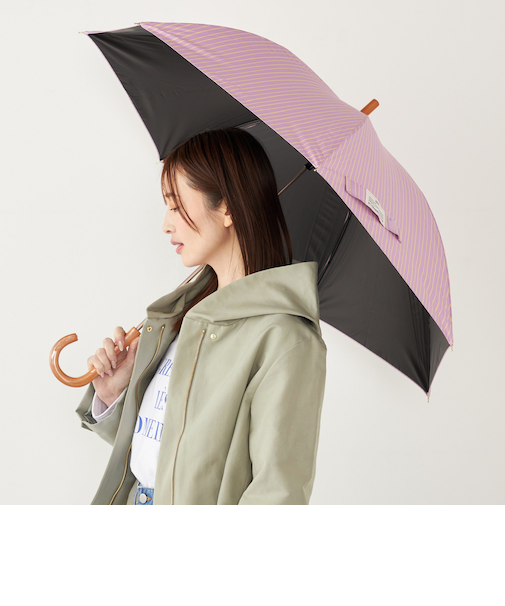 a.s.s.a:ストライプ 傘 (晴雨兼用・親骨55cm)◇