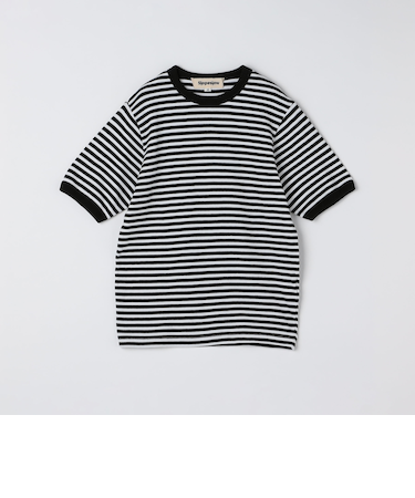Slopeslow: Cotton interlock stripe crew neck T