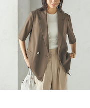 〈手洗い可能〉ダブル 半袖 ジャケット