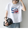【SHIPS any別注】KNiTS:〈洗濯機可能〉ラウンドヘム プリント ショート TEE