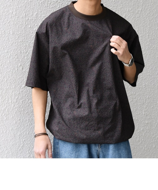 SHIPS any:〈撥水/軽量/ストレッチ〉SOLOTEX(R) シアサッカー スピンドル Tシャツ(セットアップ対応)25SS◇