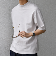 SHIPS any:〈接触冷感〉ハイゲージリネン ミックス サマーニット モックネック Tシャツ◇