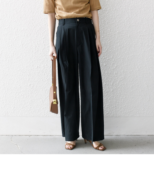 SHIPS any:〈洗濯機可能〉タイプライター セミ ワイド タック パンツ