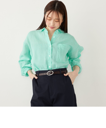 SHIPS Colors:〈洗濯機可能〉ユーロ リネン (EURO Linen) オーバー シャツ◇