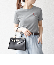 【SHIPS any別注】PETIT BATEAU: ロゴ プリント コンパクト ボーダー TEE 25SS