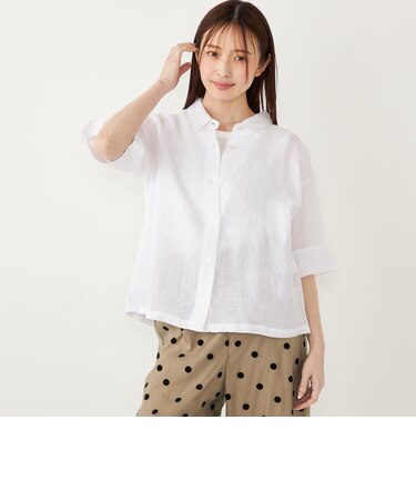 SHIPS Colors:〈洗濯機可能〉ユーロリネン (EURO Linen) ボクシー シャツ◇