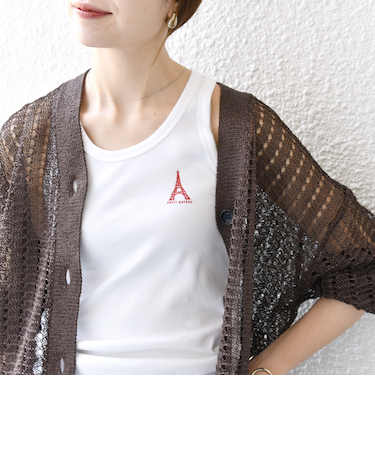 【SHIPS any別注】PETIT BATEAU: ロゴ プリント タンクトップ 25SS