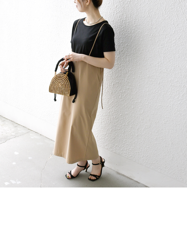 SHIPS any:〈洗濯機可能〉Iライン キャミ ワンピース × ベーシック TEE セット