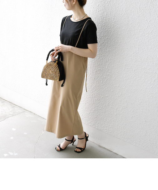 SHIPS any:〈洗濯機可能〉Iライン キャミ ワンピース × ベーシック TEE セット