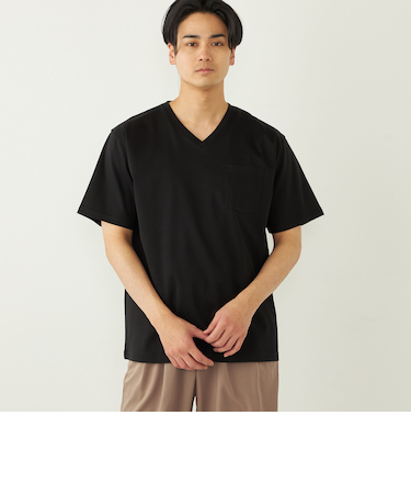 SHIPS Colors:〈接触冷感〉シルケット コットン Vネック TEE◇