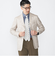 TAGLIATORE: メランジ ベージュ ホップサック ジャケット