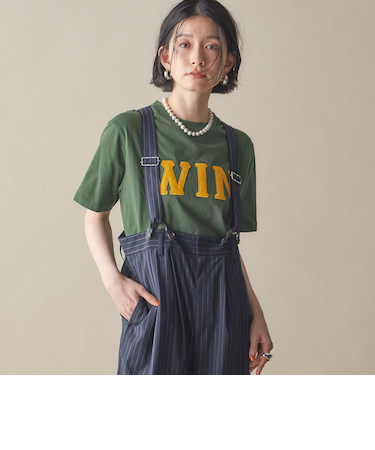 SHIPS NINE CASE:〈洗濯機可能〉パッチワーク ロゴ TEE