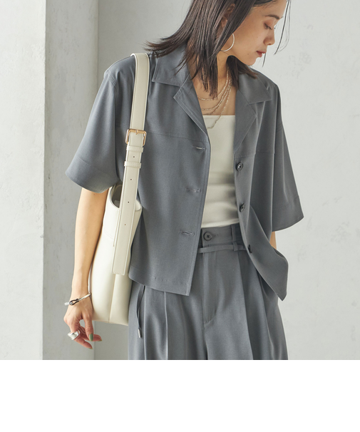 〈手洗い可能〉オープン カラー シャツ ジャケット