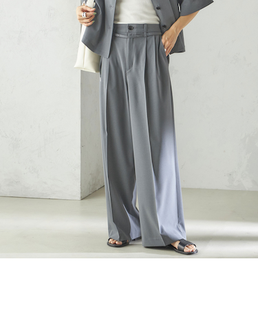 〈手洗い可能〉セミ ワイド イージー スラックス