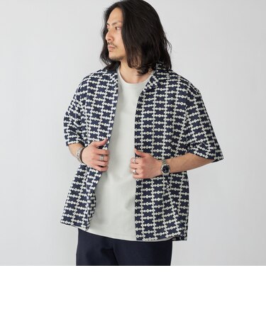 SHIPS: オープンカラー エンブロイダリー ショートスリーブ シャツ