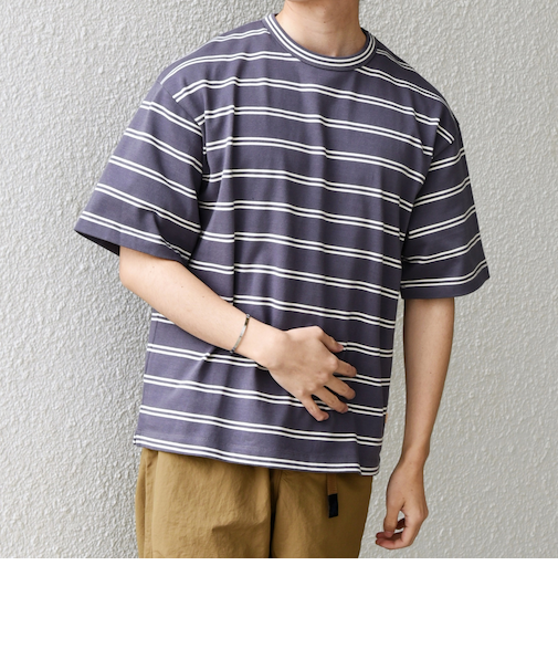 【SHIPS any別注】sports wear: レトロ カラー ボーダー Tシャツ◇