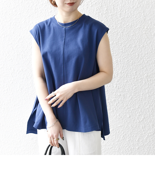 SHIPS any:〈接触冷感/汗染み防止加工/洗濯機可能〉Aライン フレンチスリーブ TEE