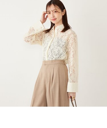 SHIPS Colors:スカラップ レース シャツ｜シップスの通販｜&mall 