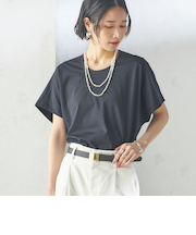 【SHIPS別注】assiette:〈手洗い可能〉プレミアム 天竺 Uネック TEE