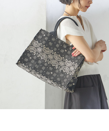 【SHIPS別注】BINDU:ジャカード バンダナ 横型 トート バッグ