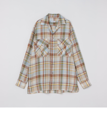 【SHIPS別注】Errico Formicola: オープンカラー マドラスチェック シャツ