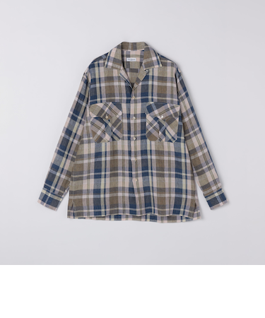 【SHIPS別注】Errico Formicola: オープンカラー マドラスチェック シャツ
