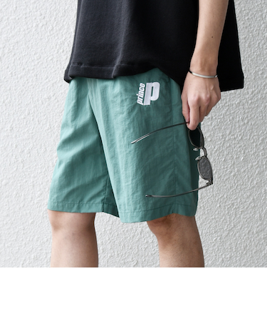 【SHIPS any別注】prince:〈撥水/UVカット/遮熱〉ワンポイント ロゴ ナイロン イージー ショーツ (セットアップ対応)◇