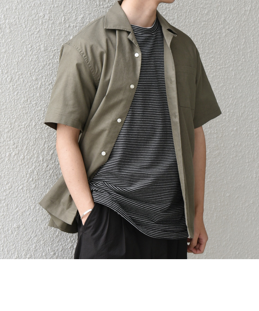 SHIPS any:〈接触冷感/遮熱等〉ハイブリッドリネン オープンカラー シャツ(セットアップ対応)◇