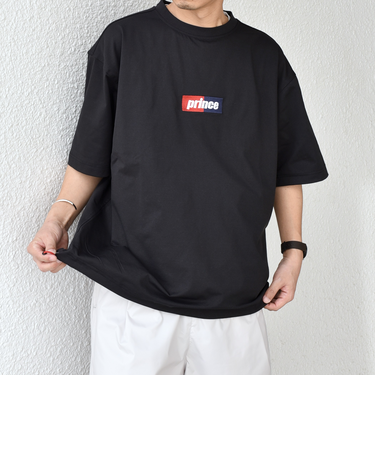 【SHIPS any別注】prince:〈吸水速乾/UVカット/遮熱〉ボックス ロゴ 刺繍 スピンドル Tシャツ◇