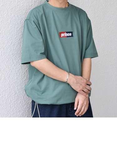 【SHIPS any別注】prince:〈吸水速乾/UVカット/遮熱〉ボックス ロゴ 刺繍 スピンドル Tシャツ◇
