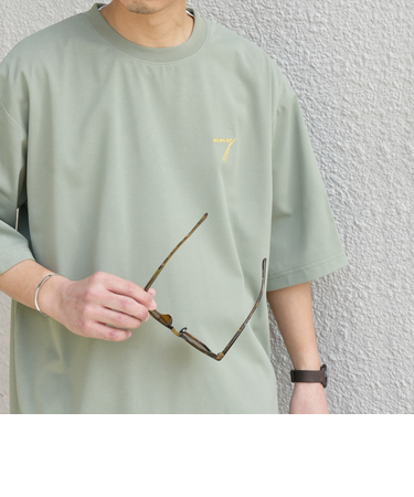 SHIPS any:〈撥水加工〉Teflon EcoElite(TM) 刺繍 バックプリント ロゴ Tシャツ◇