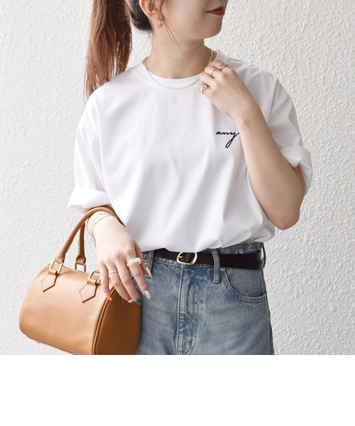 SHIPS any:〈撥水加工〉Teflon EcoElite(TM) 刺繍 バックプリント ロゴ Tシャツ◇