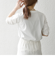 SHIPS any:〈UVカット/接触冷感/吸水速乾/洗濯機可能〉USAコットン ギャザー TEE