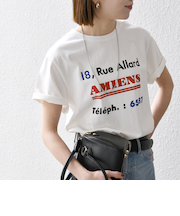 【SHIPS any別注】La Hutte:〈洗濯機可能〉ロゴ プリント TEE