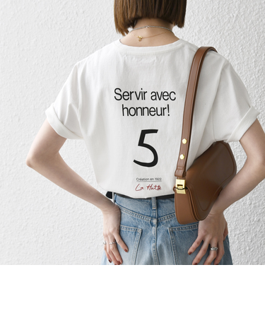 【SHIPS any別注】La Hutte:〈洗濯機可能〉ロゴ プリント TEE
