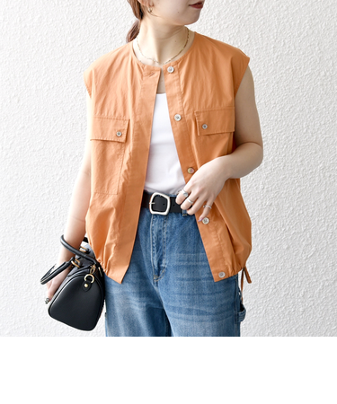 SHIPS any:〈洗濯機可能〉ポプリン フレンチスリーブ ポケット ドロスト シャツ