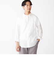 SHIPS: フレックスリネン レギュラーカラー  ロングスリーブ シャツ