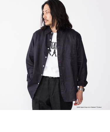 SHIPS: フレックスリネン レギュラーカラー  ロングスリーブ シャツ