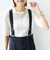 〈手洗い可能〉ラッセル レース クルーネック 5分袖 カットソー